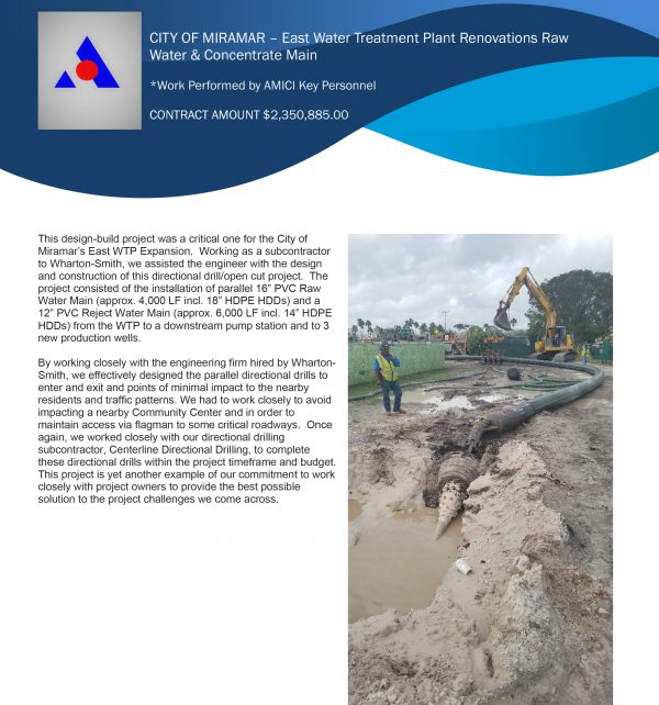 CITY OF MIRAMAR EAST WATER TREATMENT PLANT RENOVATIONS AMICI